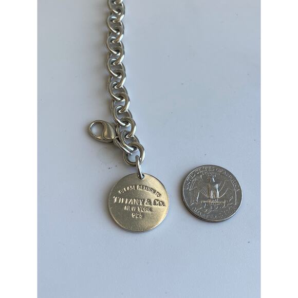 Tiffany & Co Round Tag Sliver Charm Bracelet 6.5 - Picture 11 of 11